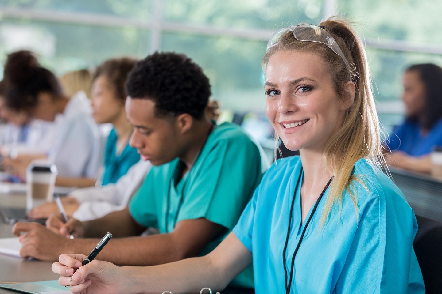 Nurse studying